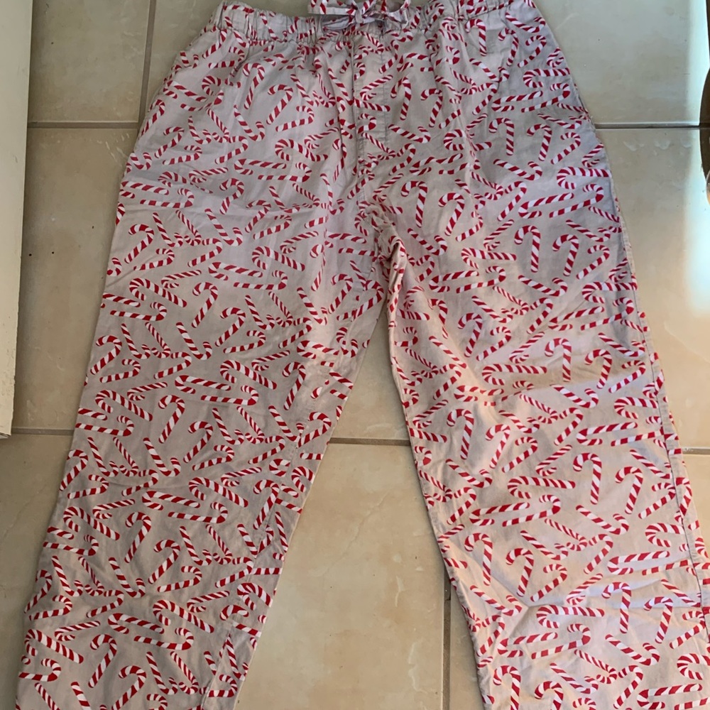 Christmas pajama pants. Candy Canes everywhere!